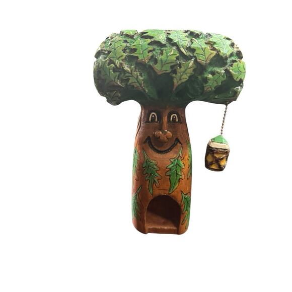 Vintage Hand Carved Wood Branch Tree Man House Spirit Folk Art Whimsical 9 Inch - Picture 11 of 12